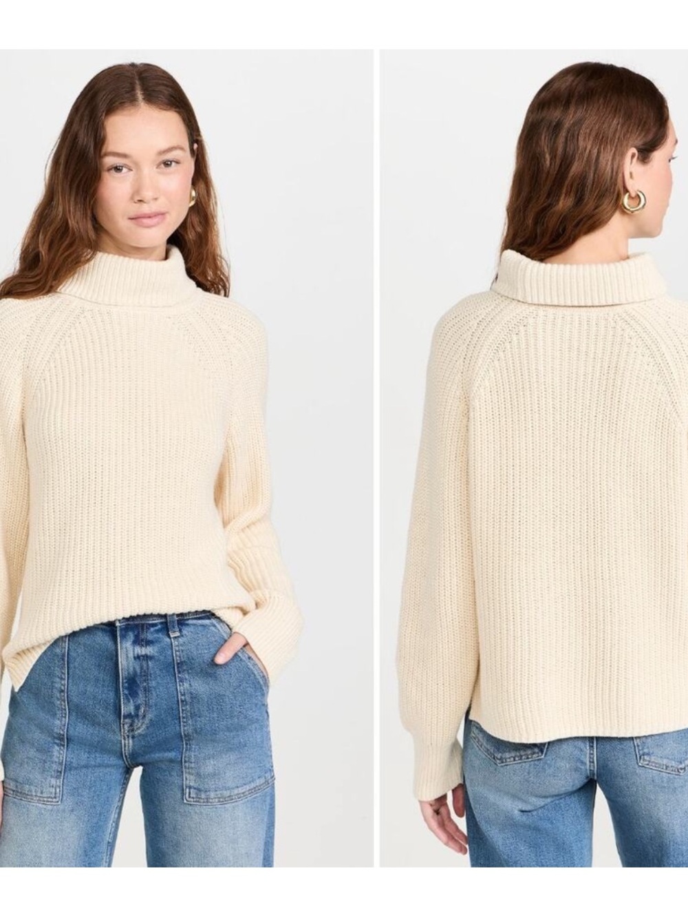 ALEX MILL Seattle Extra Fine Merino Wool Mock Neck Oatmeal Sweater, Size XS